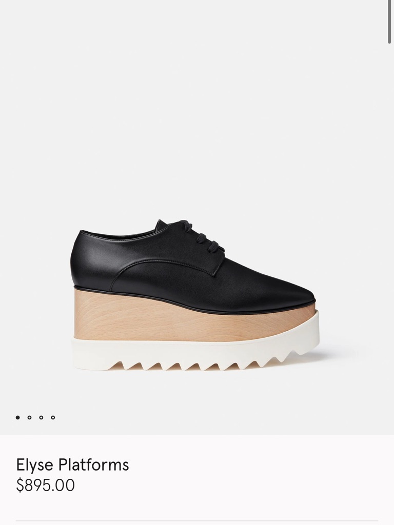 Stella Mccartney Black Elyse Platform Lace-Up Shoes With Wood Midsole